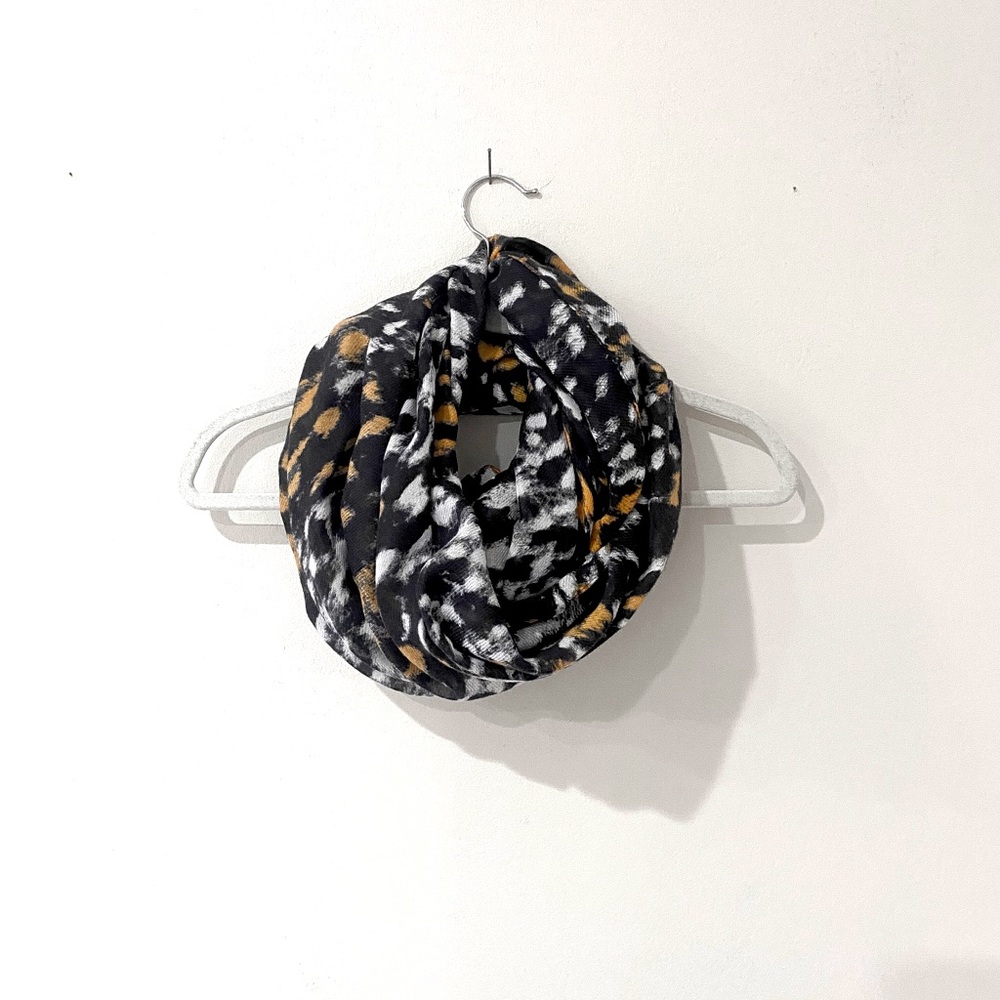 New Black, white and yellow Infinity Scarf